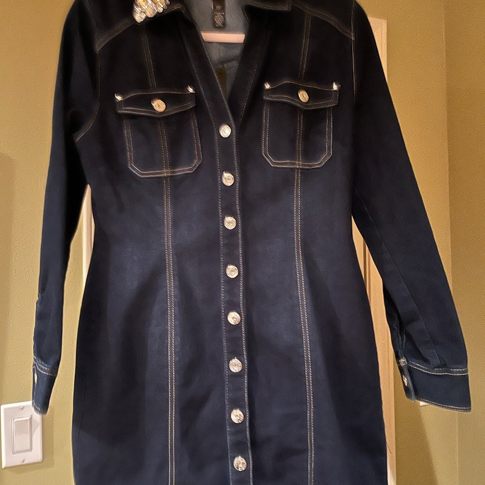 Women's Dark Blue Denim Dress- Size 8 Petite